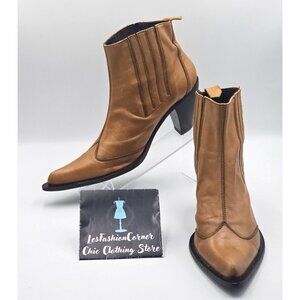 Caterina Lucchi Women's Tan Italian Leather Ankle Boots Size 9.5 (40) 2850